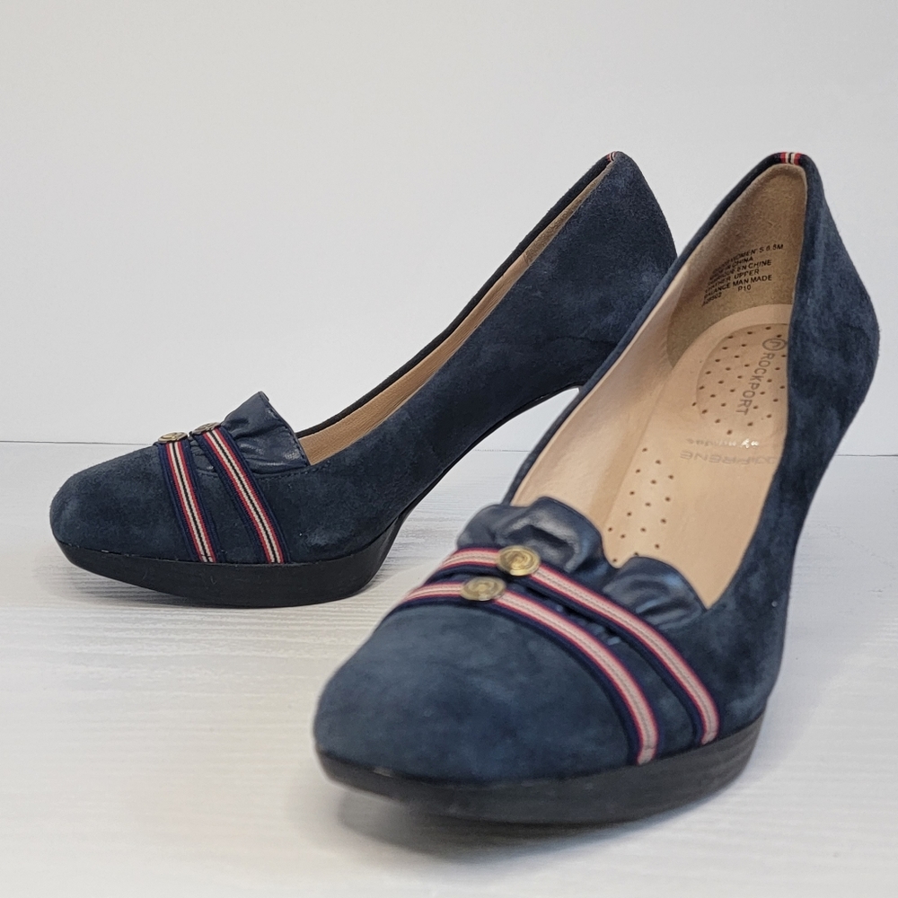 Navy Blue Suede Rockport Luciana Soft Adidas Adiprene 2.5 Inch Platform …